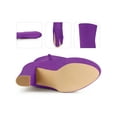 thumbnail image 2 of BLISSFUL STEP Women's Boots Platform Block Heel Over the Knee Thigh High Boots Purple 6.5, 2 of 5