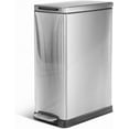 thumbnail image 2 of 12 Gallon Slim Kitchen Trash Can with Soft Close Lid, Step Pedal, Bag Tuck Band, and Removable Liner, Stainless Steel, Silver, 2 of 8