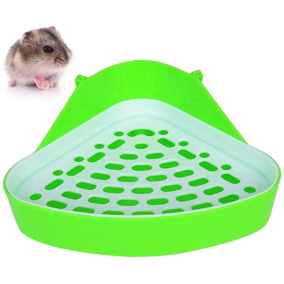 PCS Small Animal Toilet Pet Triangle Toilet Potty Trainer Pet Toilet Litter Box for Animals Hamsters Chinchillas Pigs Indian Rabbits Ferrets (Green and Yellow)