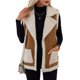 thumbnail image 2 of Chalecos de Ante Sintético para Mujer, Chaquetas Sin Mangas con Cuello en V, Botones y Forro , Ropa Informal para Otoño e Invierno. Color Caramelo XXL, 2 of 9