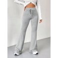 thumbnail image 3 of Women Drawstring High Waist Flare Leg Pants Slim Fit Casual Daily Trousers, 3 of 6