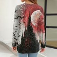 thumbnail image 6 of Halloween Tops for Women Long Sleeve Funny Halloween Party Graphic Crew Neck Loose Party Women's Tunics Fashion Clothing Fall Clothes Wear with Leggings Outfits Red S, 6 of 6