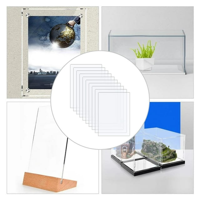 acrílico para escribir, 10 Uds., de borrado de letreros DIY, marco de fotos transparente, hoja de repuesto para escritorio, oficina, 10cmx15cm BLESIY Pizarra acrílica