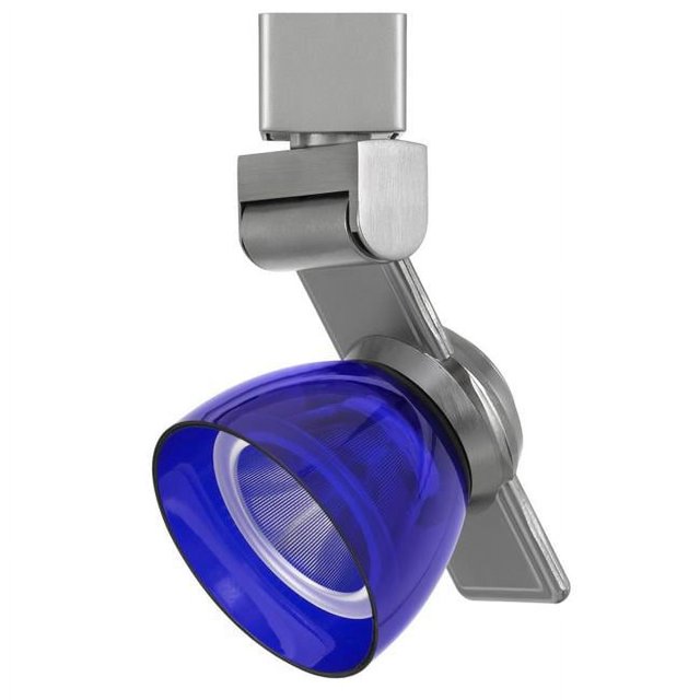 Benjara BM223670 12W Integrated LED Track Fixture with Polycarbonate Head, Silver & Blue