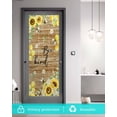 thumbnail image 6 of Sunflower Floral Window Privacy Film Stained Glass Window Film Decorative Windows Cover Static Windows Cling for Glass Door Farmhouse Pastoral Daisy Bees Brown Wood Stickers for Bathroom 19.6"x39.3", 6 of 7