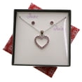 thumbnail image 2 of Mi Amore Birth stones Necklace-Earrings-Set Silver-Tone/Pink, 2 of 2