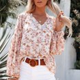 thumbnail image 4 of Blouse à Manches Longues Décontractée pour Femmes, Charmante Blouse à Manches Longues à Imprimé Floral pour des Vacances de Fête Verte, Rose, Blanche, Colorée, 4 of 8