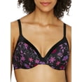 thumbnail image 2 of Maidenform® Comfort Devotion® Tailored Full Coverage T-Shirt Bra Floral Embroidery Print/Black 36B Women's, 2 of 4