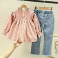thumbnail image 6 of Futezty Toddler Boys Girls Clothes Fall Winter Outfit Sets, Kids Outfits Sets Long Sleeve Round Neck Button Front Elastic Waist 1T 2T 3T 4T 5T 6T 2 PC Everyday, 6 of 9