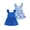 Blue, variant on 3T Baby Girls Dress 4T Girls 2 Pack Sleeveless Dress Solid Color Toddler Girls Floral Dress Orange