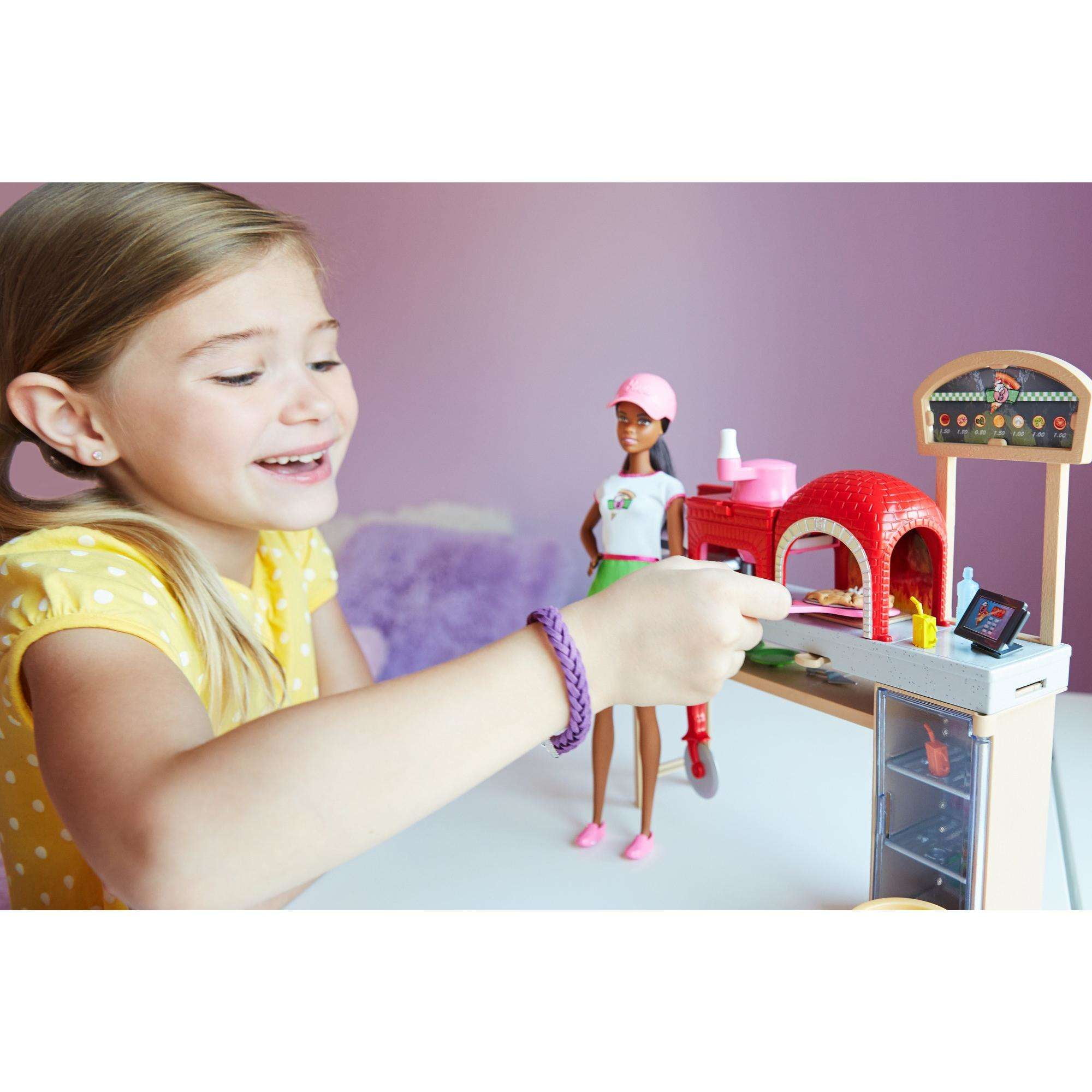 Barbie cooking & baking pizza 2024 making chef doll & play set