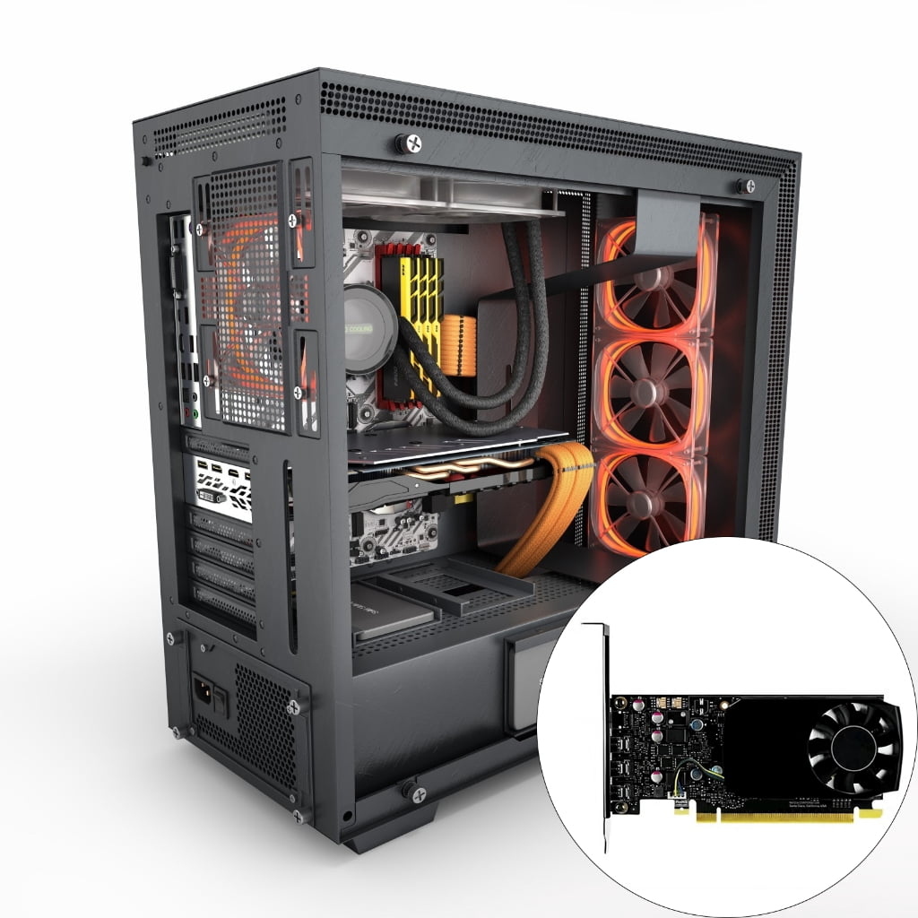 Graphics Card Up to 4 Monitors at 4K Resolution with 2GB GDDR5 Memory for Enhances Productivity in Multiple Task