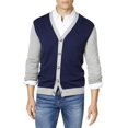 thumbnail image 2 of Club Room Cardigan pour Hommes à Blocs de Couleur, Bleu, Très Grand, 2 of 3
