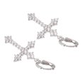 thumbnail image 1 of Rhinestone Cross Earrings Large Cross Dangle Earrings Shiny Earrings for Silver, 1 of 6