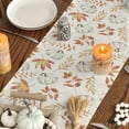 thumbnail image 7 of Smile Orange Pumpkins Fall Maple Leaves Fall Table Runner, Seasonal Autumn Kitchen Dining Table Decoration for Home Party Decor 13x72 Inch, 7 of 7