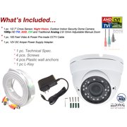 Evertech 1080p HD CCTV Indoor Outdoor Security Dome Camera with 100 feet Video Power Cable and Power Adapter