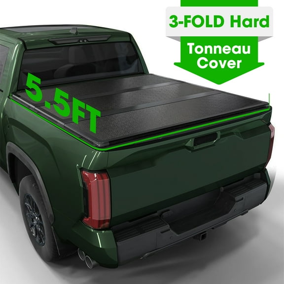 5.5ft Hard 3-Fold Tonneau Cover Fits for 2015-2026 Ford F150 F-150 Truck Bed