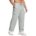 thumbnail image 2 of WREESH Men's Wide Leg Sweatpants Casual Multi-Pocket Lace-Up Solid Color Sweatpants Full Length Pants Gray, 2 of 5
