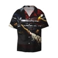 thumbnail image 3 of Cauagu American Bald Eagle Warrior Men's Short Sleeve Button Down Hawaiian Shirt for Men Bowling Shirts Casual Summer Beach Shirt,Small, 3 of 6