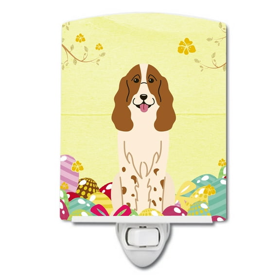 Caroline's Treasures BB6031CNL Easter Eggs Russian Spaniel Ceramic Night Light, 6x4x3", multicolor