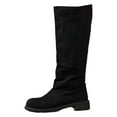 thumbnail image 3 of Shadouami Women Knee High Boots Block Low Heel Suede Pointed Toe Wide Calf Boots Pull on Dress Fall Winter Fashion Shoes Size 4-15 US, 3 of 8