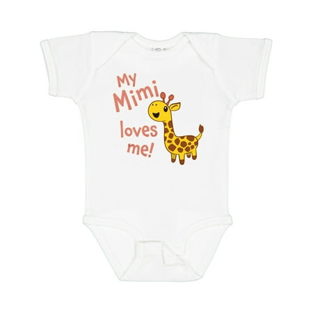 

Inktastic My Mimi Loves Me- Cute Giraffe Gift Baby Boy or Baby Girl Bodysuit