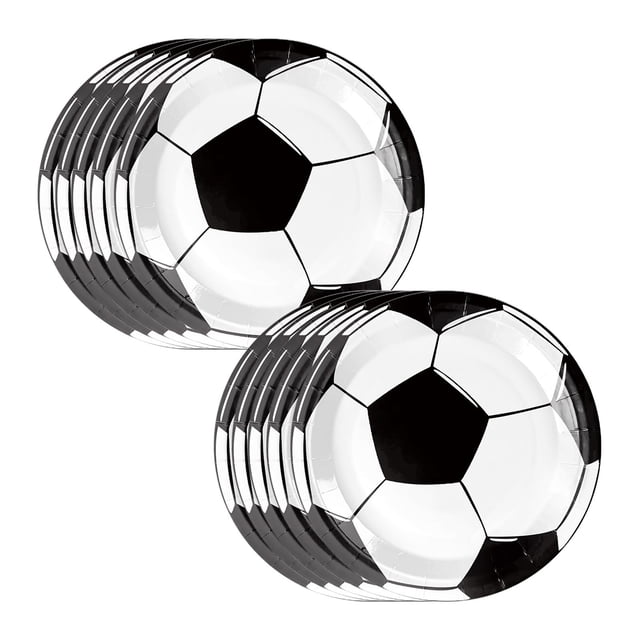 Platos de Papel Desechables Platos de Cena con Tema de Fútbol, Platos de Papel de 10 Paquetes de 18 cm para Fiestas Deportivas, Picnics Y Platos de Cena Desechables para una Limpieza Fácil