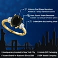 thumbnail image 2 of Gem Stone King 3.00 Ct Oval Black Onyx 18K Yellow Gold Plated Silver Ring, 2 of 6