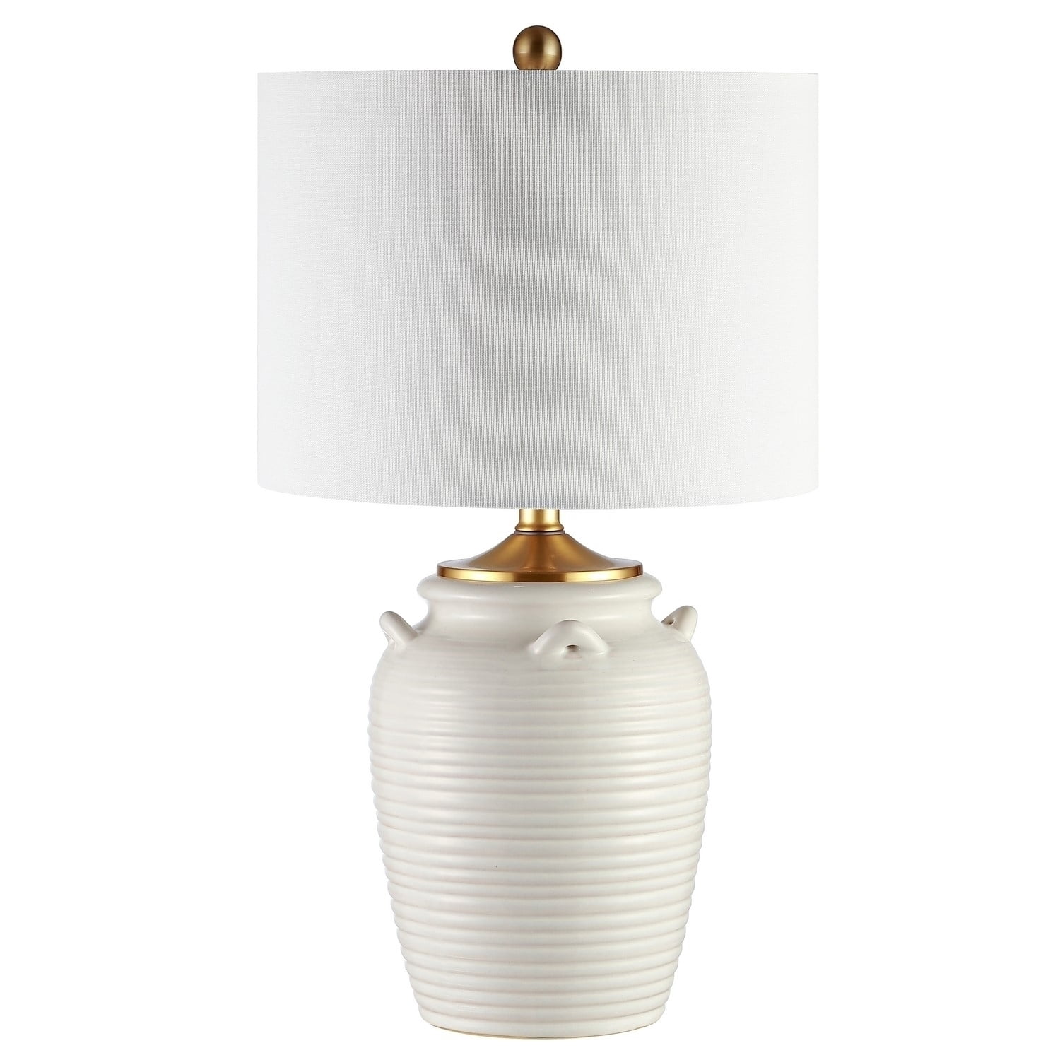 SAFAVIEH Lener 24 in. H Rustic Modern Table Lamp, Ivory