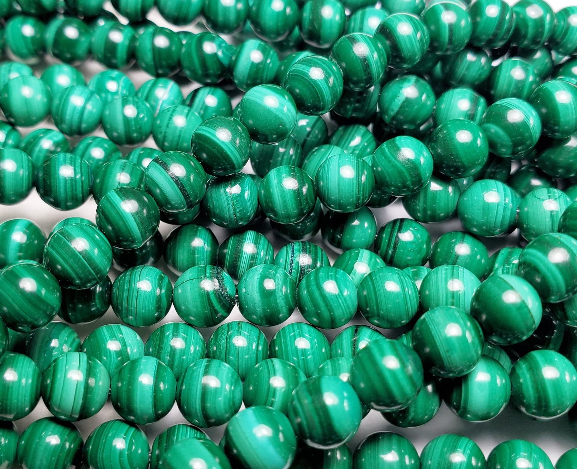 6 - 6 5mm 15.5 Inches High Quality Malachite Round Beads Genuine Gemstone Natural Jewelry Making