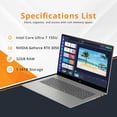 thumbnail image 3 of HP Envy 17.3" FHD Touchscreen Laptop, Intel Core Ultra 7 155U, GeForce RTX 3050, 32GB DDR5, 1.16TB Storage(1TB SSD + 160GB Docking Station), Backlit Keyboard, 5MP Camera, Wi-Fi 6E, Win 11 Pro, Silver, 3 of 9