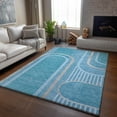 thumbnail image 6 of Addison Rugs Mayfield Washable Transitional Art Deco Teal Rectangle Rug, 2'6" x 3'10", 6 of 6