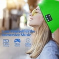 thumbnail image 2 of Unisex Bluetooth Beanie Hat with LED Light,USB Rechargeable Headlamp Cap with Headphones, Built-in Stereo Speakers & Mic Winter Knitted Night Lighted Musical Hat for Hiking, Biking, Camping, 2 of 5