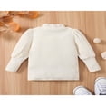 thumbnail image 4 of AMERTEER Kids Toddler Boys Girls Fall Winter Sweaters Long Sleeve Mock Neck Solid Color Knit Pullover Tops Apricot 4-5 Years, 4 of 7