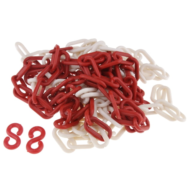 Cadena de plástico Cola barrera de seguridad peso ligero con protección accesorio para multitud Rojo + blanco Cadena de barrera de servicio pesado