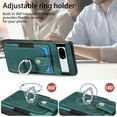 thumbnail image 5 of SaniMore Compatible with Google Pixel 7A Case, Wallet Stand Elastic Credit Card Slot Magnetic Car Mount Ring Holder Premium PU Leather Protection Cover for Google Pixel 7A 6.1-inch, Green, 5 of 9