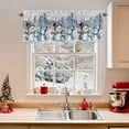 thumbnail image 2 of Christmas Watercolor Valances for Windows, 42 x 18in, Hat Snowman Snowflake Pine Tree Forest Rod Pocket Kitchen Valance Curtain Light Filtering Window Treatments for Living Room Bedroom, 1 Panel, 2 of 7