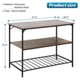3 Tier Kitchen Island with Spacious & Large Worktop,47.2”X25.6” Kitchen ...