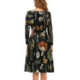 thumbnail image 3 of FKELYI Mushroom Plant Women Dresses Size S Lightweight Butterfly Hoilday Swing Skater Midi Dress Breathable Women Casual Dresses for Work, 3 of 4