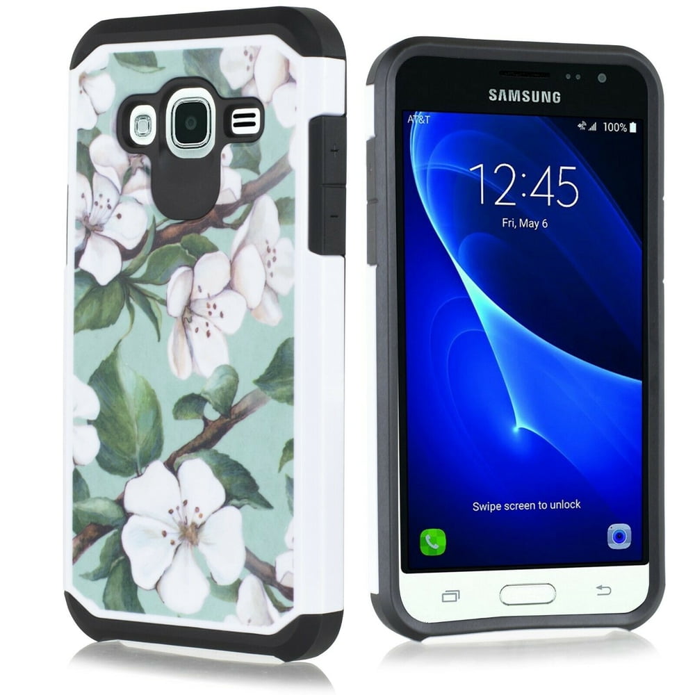for 5" Samsung Galaxy J3 Graphic Slim Dual Layer Hard Back Cover Soft
