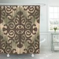 thumbnail image 1 of Cortina de ducha ABPHQTO de baño de líneas étnicas de imitación de Ikat con diseño tribal abstracto 165x180 cm, 1 of 2