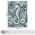 thumbnail image 4 of YANMS Ocean Life Coastal Throw Blanket: Soft Plush Velvet Calming of Blues Beige on White, Accent for Sofa Couch Chair Bed or Dorm (Coastal Shells), 4 of 6