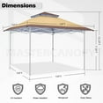 thumbnail image 2 of MASTERCANOPY 13 x 13ft Pop-up Canopy Tent with Auto Extending Eaves, Brown Khaki Two-Tone, 2 of 8