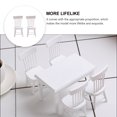 thumbnail image 2 of 1 juego de mesa de comedor en miniatura de madera para bricolaje, juego de muebles y sillas para decoración de jardines de hadas, accesorios de comedor, color blanco, 2 of 6