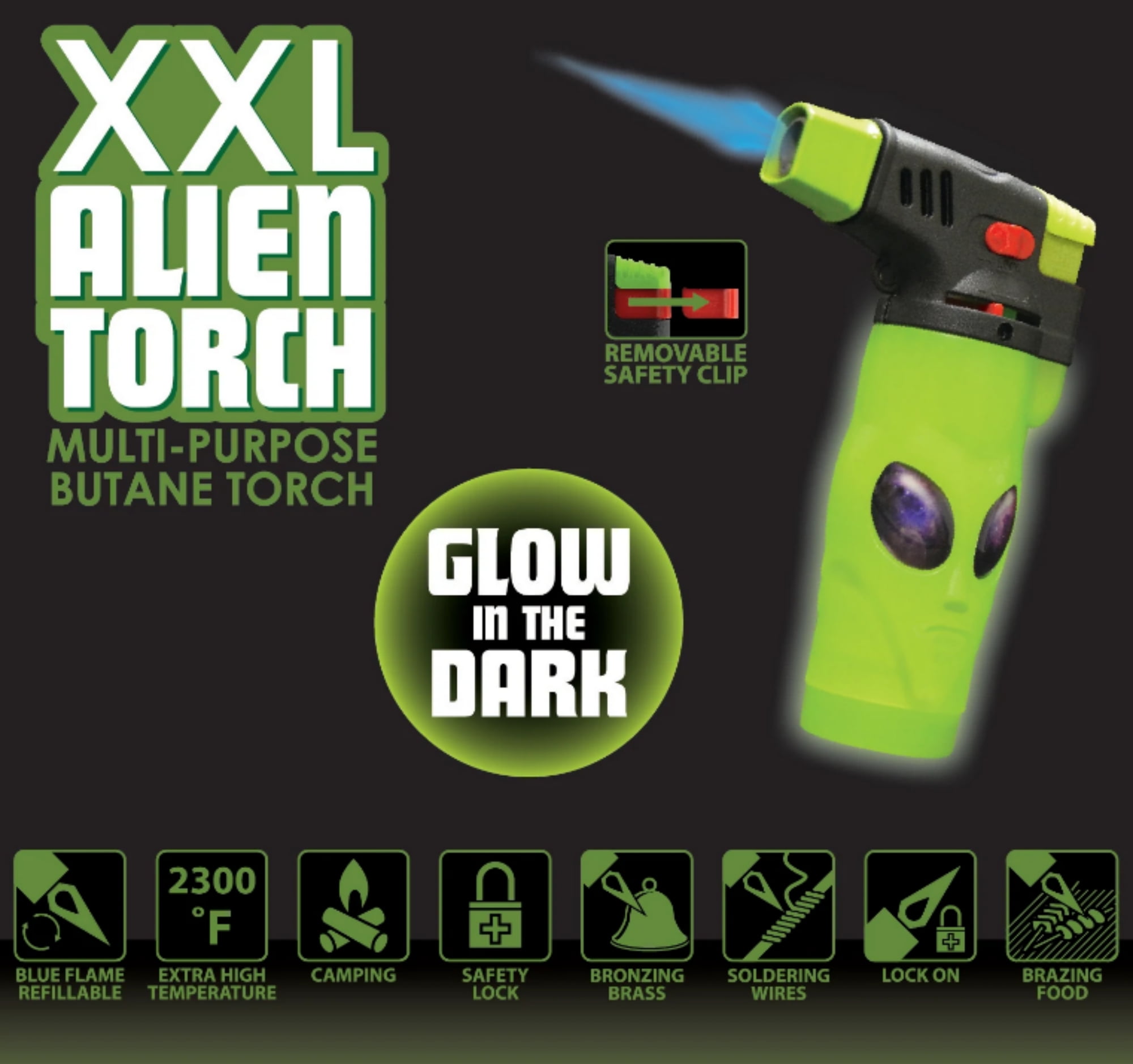 Smokezilla Glow-In-The-Dark XXL Alien Refillable Torch - Walmart.com