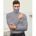 thumbnail image 2 of Youclos Men's Pullover Sweater Long Sleeve Knitted Turtleneck Sweaters Slim Fit, 2 of 8