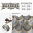thumbnail image 6 of Grey Fish Scale Tie Up Valance Curtains for Windows, Kitchen Curtains Window Treatments, Modern Geometric Gold Abstract Moroccan Short Window Shades Valances for Bedroom Bathroom Cafe 42"x18", 6 of 8