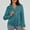 Blue, variant on Casual Jacket for Women Fall Faux Suede Long Sleeve Slim Fit Zip Up Collared Cropped Jacket with Pockets Outerwear