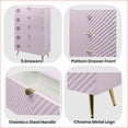 thumbnail image 3 of Chests & Wardrobes: Modern High Gloss Pink 5-Drawer Chest | Pink | Metal,Synthetic Wood, 3 of 11