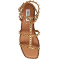 thumbnail image 4 of Steve Madden Sunnie Tan Ankle Strap Squared Open Toe Gladiator Flats Sandals (Tan, 7), 4 of 5